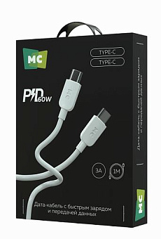 MORE CHOICE (4620202554710) K85aa USB 3.0A PD 60W для Type-C Type-C - 1 м , белый Кабель