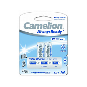 CAMELION (7966) AA- 2100MAH NI-MH ALWAYS READY BL-2 (NH-AA2100ARBP2, аккумулятор, 1.2В) Элементы питания