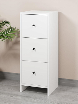 МЕБЕЛЬ-КОМПЛЕКС КВАДРО Комод 3Я-300 Белый/МК (1 кор.) Комод