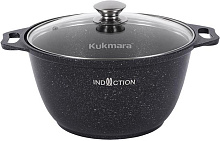 KUKMARA кмти32а а/пр литая 3,0л стекл/кр Темный мрамор индукция Кастрюля