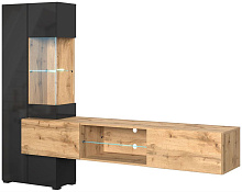 НК-МЕБЕЛЬ POINT ТИП-70 гостиная Дуб Вотан/Чёрный глянец 71774992 (2 кор.) Гостиная