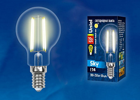 UNIEL (UL-00005905) LED-G45-13W/3000K/E14/CL PLS02WH Лампочки светодиодные