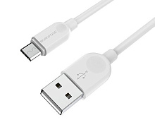 BOROFONE (6957531089988) BX14 USB-microUSB 2.4A 1.0m белый Кабель microUSB