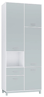 POLINI Шкаф двухсекционный Polini kids Mirum 2320, белый-серый (4кор) Шкаф