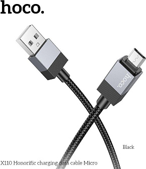 HOCO (6942007646789) X110m для micro USB , 1 м, Black Кабель