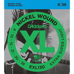 Струны D`Addario EXL130 никель 8-38 электро