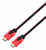 EXPLOYD EX-K-1409 Кабель HDMI-HDMI V1.4 1.0M круглый чёрный-красный Кабель HDMI