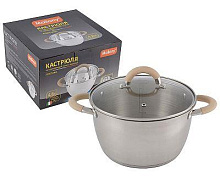 MALLONY Кастрюля Fortuna, объем 4,5 л, из нерж стали с крышкой (007220)