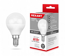 REXANT (604-032) (GL) 7,5 ВТ E14 713 ЛМ 4000 K Лампа светодиодная