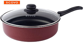 SCOVO СЭ-018 expert со стекл. крышкой д.24 см Сотейник