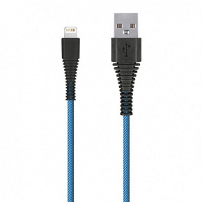 SMARTBUY (iK-520n-2 blue) USB - 8 pin, "карбон"- 2.0 м,синий Кабель