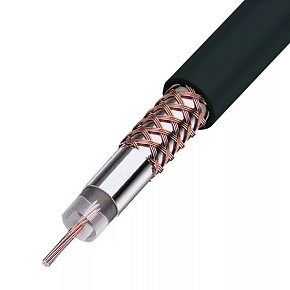 REXANT (01-2003) RG-58 A/U, 50 ОМ, CU/AL/CU, 64%, БУХ 100 м, черный Кабель коаксиальный