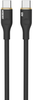 AKSBERRY (6900295540011) X162 Liquid silicone Type-C -Type-C, черный Кабель