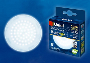UNIEL (UL-00005315) LED-GX53-16W/6500K/GX53/FR PLZ01WH ЛАМПЫ СВЕТОДИОДНЫЕ (GX53, GX70)