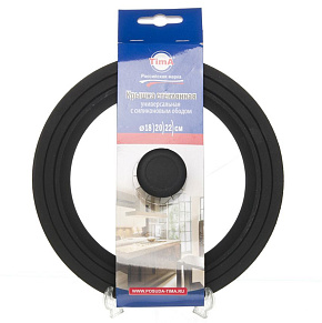 TIMA Крышка стеклян. с силикон/обод на 3 размера 18-20-22 черная 48182022BL Крышка стеклян. с силикон/обод на 3 размера черная