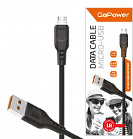 GOPOWER (00-00018564) Кабель GP01M USB (m)-microUSB (m) 1.0м 2.4A черный кабель