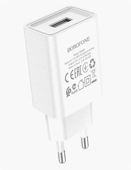 BOROFONE (6974443385670) BA68A Glacier 1USB белый СЗУ