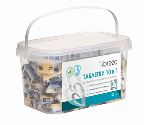 BREZO Таблетки ALL IN 1 безфосфатные для посудомоечной машины, 100 шт Таблетки для посудомоечной машины