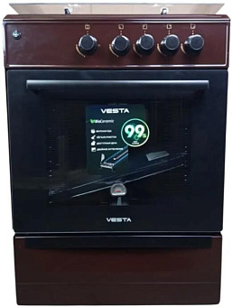 VESTA Bergamo VGG 10-G ГК дух с VD коричневый Газовая плита VESTA Bergamo VGG 10-G ГК дух с VD коричневый