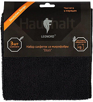 LEONORD Набор салфеток из микрофибры Black 3шт (106796) Набор салфеток из микрофибры