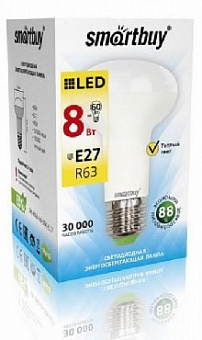 SMARTBUY (SBL-R63-08-40K-E27) 8W/4000/E27 Лампа светодиодная