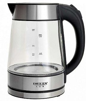 DELTA LUX DE-1004 (1,7л. стекло) Чайник электрический