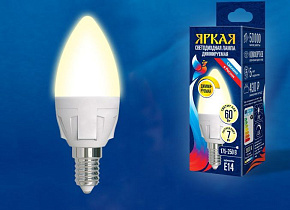 UNIEL (UL-00004296) LED-C37 7W/3000K/E14/FR/DIM PLP01WH Лампочки светодиодные