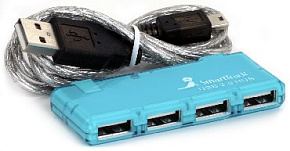 SMARTBUY (SBHA-6110-B) 4 порта синий USB-устройство SMARTBUY (SBHA-6110-B) 4 порта синий