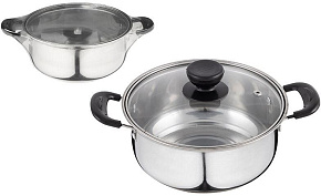 БЕЗ ТМ Кастрюля Promo, объем 1,25л. из нержавеющей стали с крышкой (104613)