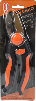 ЕГ (810) Techno Секатор CS50 с наковальней покр олово TPR оранжевый, сталь Секатор ЕГ (810) Techno Секатор CS50 с наковальней покр олово TPR оранжевый