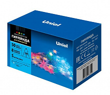 UNIEL (UL-00007195) ULD-S0500-050/DTA MULTI IP20 SNOWFLAKES-3 Гирлянда светодиодная Снежинки-3, 5м. 50 светодиодов. Разноцветный свет Гирлянда