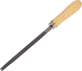 KRANZ (KR-12-4121) Напильник треугольный 150 мм, деревянная ручка Напильник