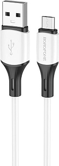 BOROFONE (6974443384772) BX79 USB 2.4A microUSB 1 m белый Кабель