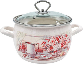 ЛЫСЬВА 4210САП2/4Жм Летний этюд эмал 2,0л стекл/кр Кастрюля