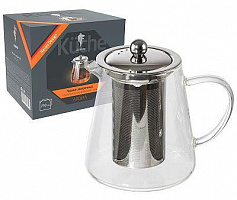LEONORD Чайник заварочный AROMA, объем:750 мл (боросиликатное стекло, нерж.сталь)