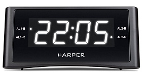 HARPER HCLK-1007 черный\белый Радиочасы будильник