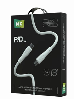 MORE CHOICE (4620202553041) K60aa USB 3.0A PD 60W для Type-C Type-C 1м , белый Кабель