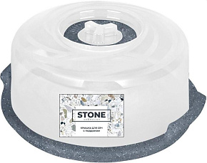 SUGAR&SPICE SE229110026 STONE с паровыпускным клапаном d250 с поддоном темный камень Крышка для СВЧ