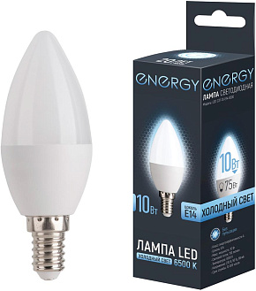 ENERGY LED С37-10-E14-6500 (109293) Лампа светодиодная