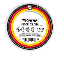 KRANZ (KR-09-2001) ИЗОЛЕНТА ПВХ 0.13Х15 ММ, 10 М, БЕЛАЯ Изоляционная лента