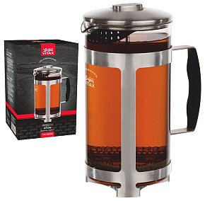 TIMA Френч-пресс МОККО 1000мл. нержавеющая сталь, боросиликатное стекло, медь FD-1000 Френч-пресс "МОККО" нержавеющая сталь, боросиликатное стекло, ме