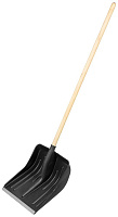 СИБРТЕХ Лопата для уборки снега пластиковая, 420 х 425 х 1550 мм, деревянный черенок, Россия, 61580 Лопата