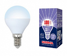 VOLPE (UL-00003830) LED-G45-11W/DW/E14/FR/NR Форма шар матовая Серия Norma 6500K Лампа светодиодная