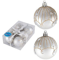 ВОЛШЕБНАЯ СТРАНА Набор шаров Блеск 6шт., 6см, цвет золото-серебряный Шары и украшения