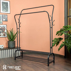 HELEX Двойная напольная вешалка для одежды W-21, чёрная