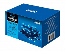 UNIEL (UL-00005262) ULD-S1000-120/DBA BLUE IP67 Гирлянда светодиодная с контроллером, 10м. 120 светодиодов. Синий свет. Провод черный. ТМ Uniel Гирлян