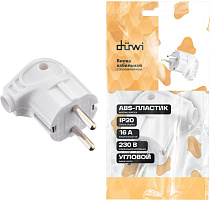 DUWI (30469 2) Вилка ABS-пластик, угловая, с заземлением, 16А, 230В, IP20, белый