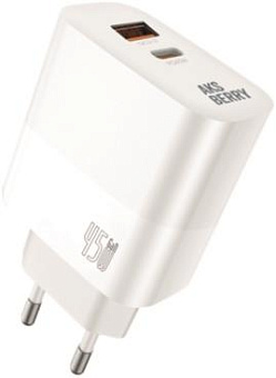 AKSBERRY (6900286930012) T45 45W PD/QC3.0 + кабель type c, белый СЗУ