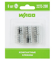 WAGO (07-5135-06) СЕРИЯ 2273-208 КОМПАКТНАЯ 8-ПРОВОДНАЯ КЛЕММА, 6 ШТУК Электроустановочные изделия