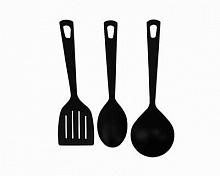 TRAMONTINA М1041 Набор кухонных принадлежностей Utilita 3пр (лопатка, половник, ложка) черный 25099/014 Набор кухонных принадлежностей